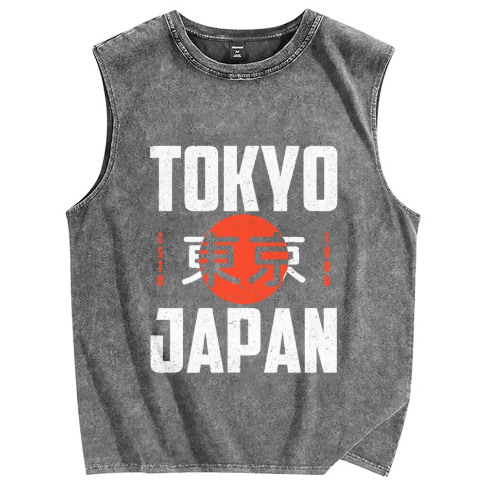 Tokyo Japan 1986 Vintage Distressed Washed Tank Top