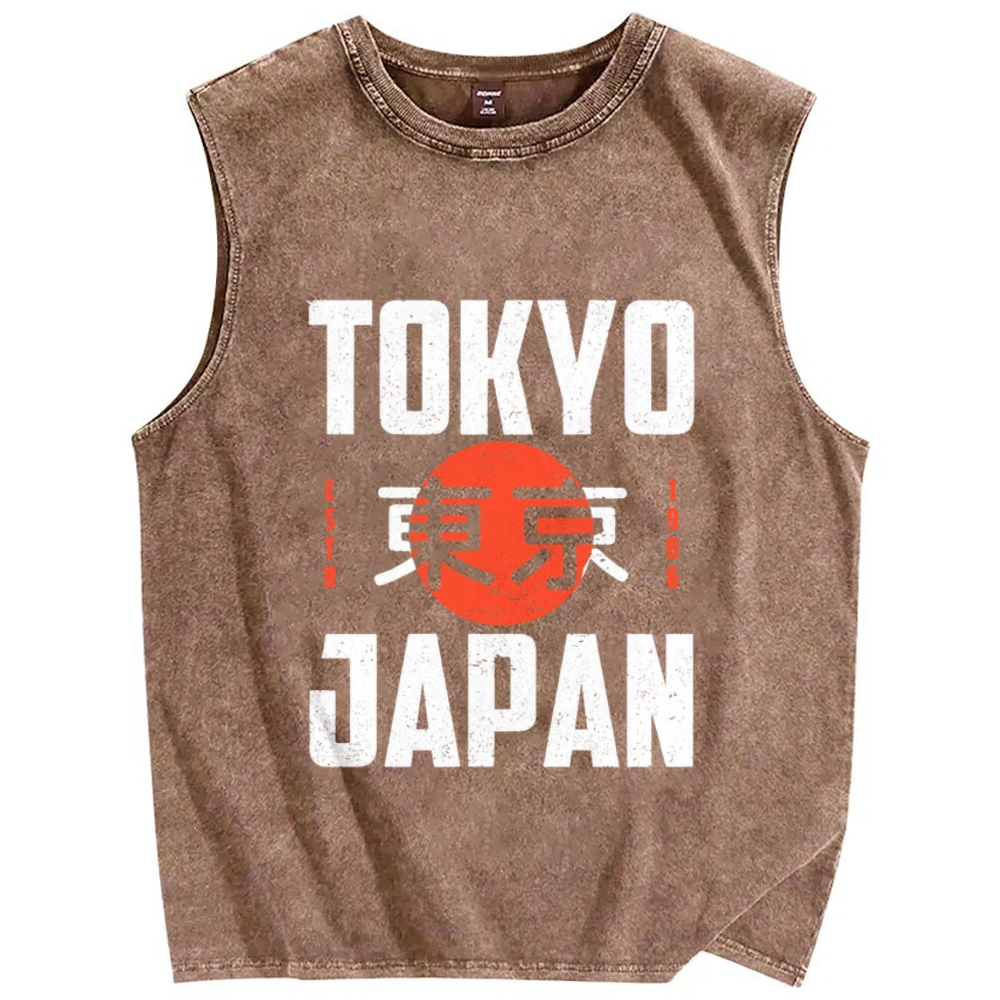 Tokyo Japan 1986 Vintage Distressed Washed Tank Top