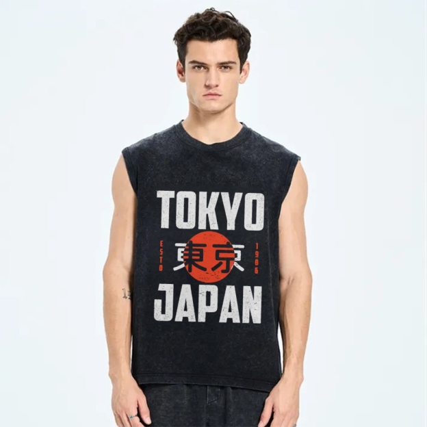 Tokyo Japan 1986 Vintage Distressed Washed Tank Top