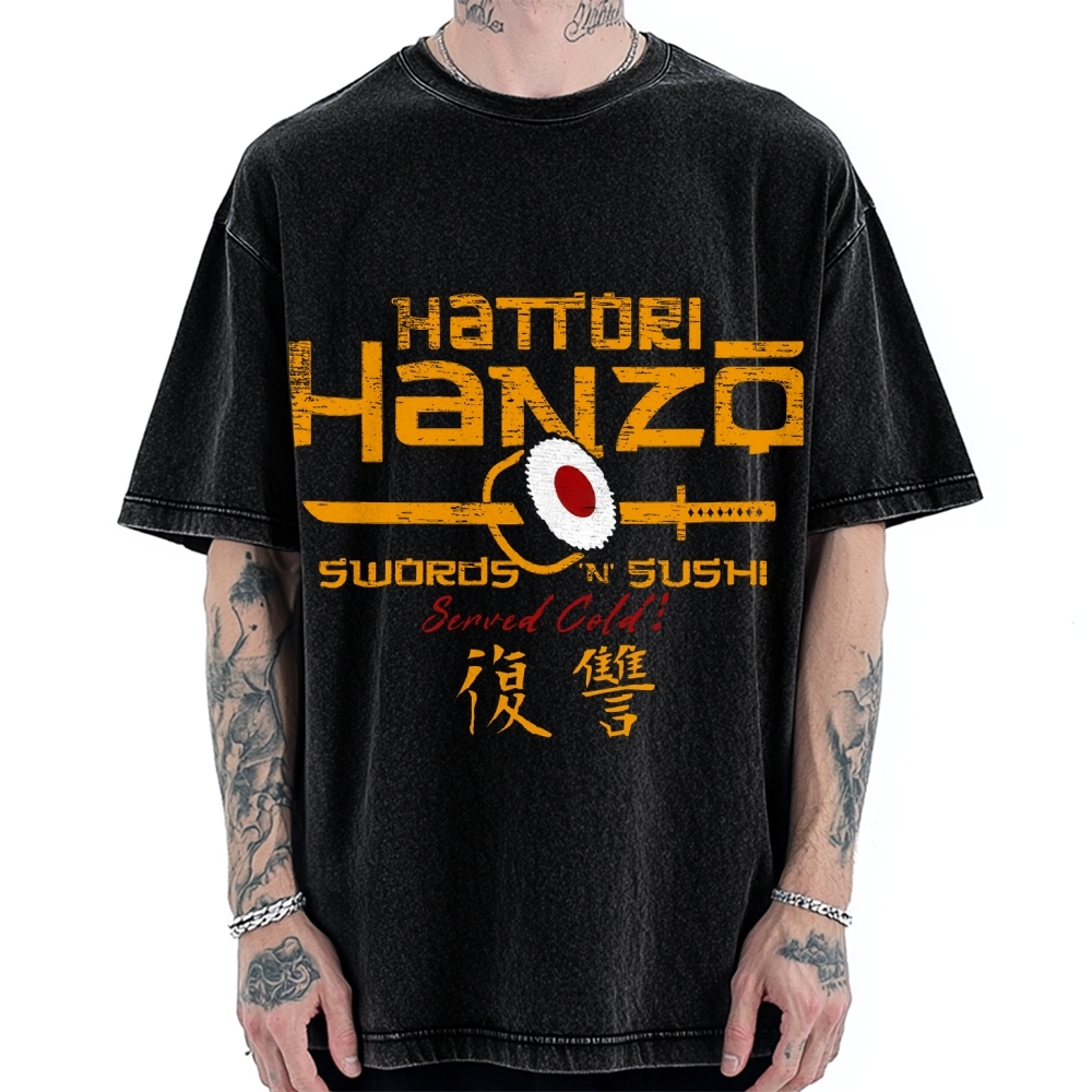 Okinawa Hattori Hanzo Sushi Japanese Style Vintage Washed T-shirt