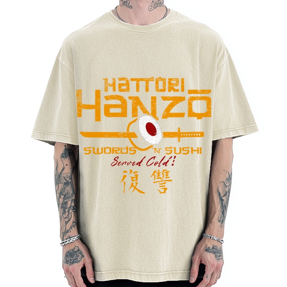 Okinawa Hattori Hanzo Sushi Japanese Style Vintage Washed T-shirt