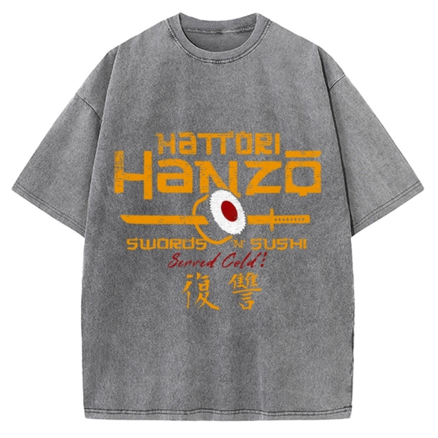 Okinawa Hattori Hanzo Sushi Japanese Style Vintage Washed T-shirt