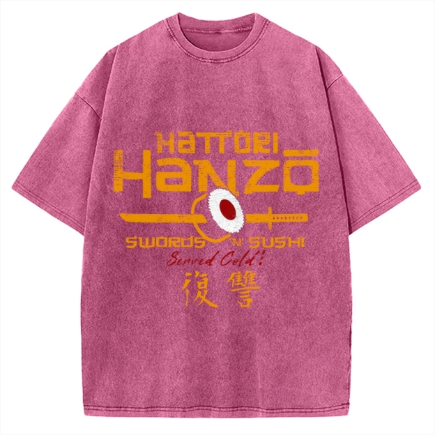 Okinawa Hattori Hanzo Sushi Japanese Style Vintage Washed T-shirt
