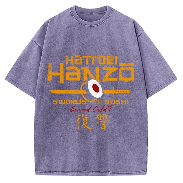 Okinawa Hattori Hanzo Sushi Japanese Style Vintage Washed T-shirt