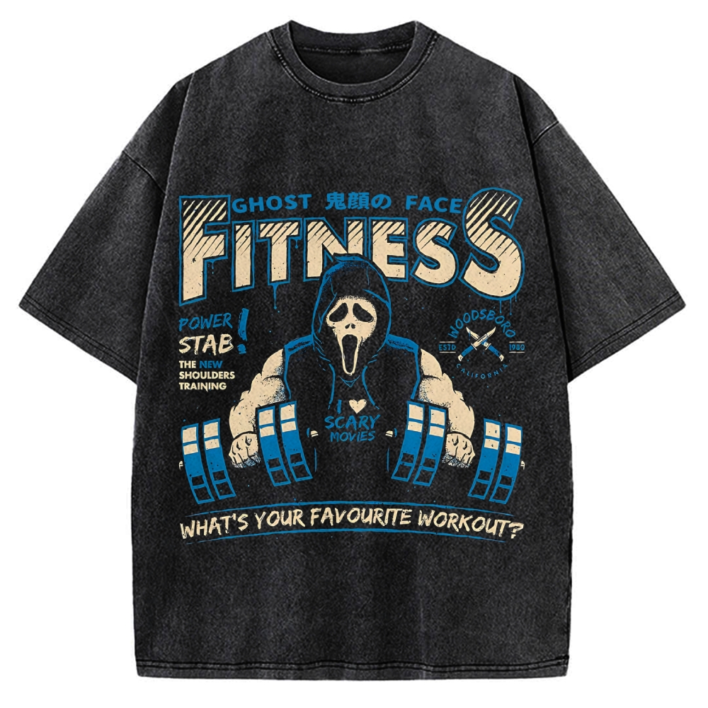Ghost Face Fitness Club Vintage Washed T-shirt