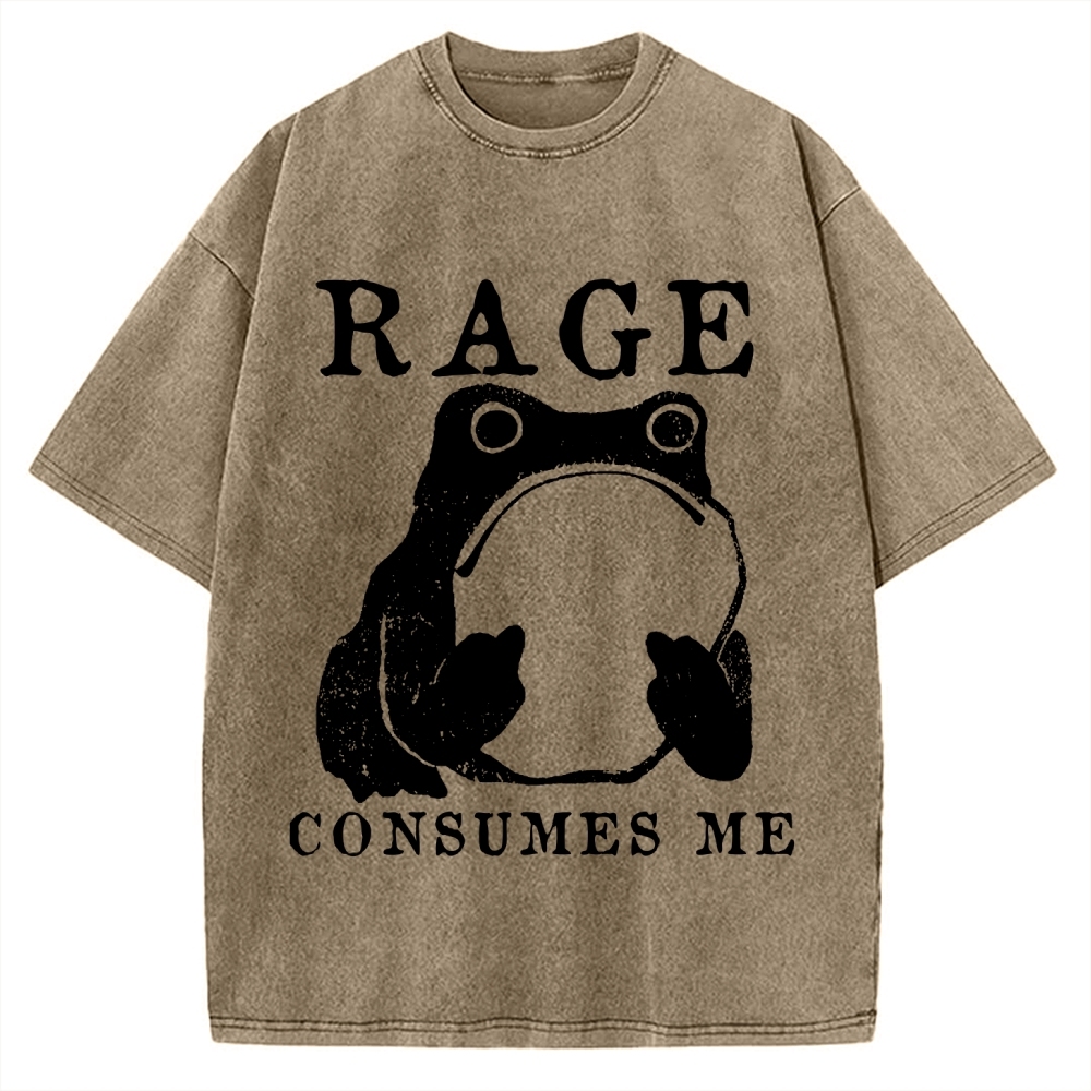 Rage Consumes Frog Vintage Washed T-shirt