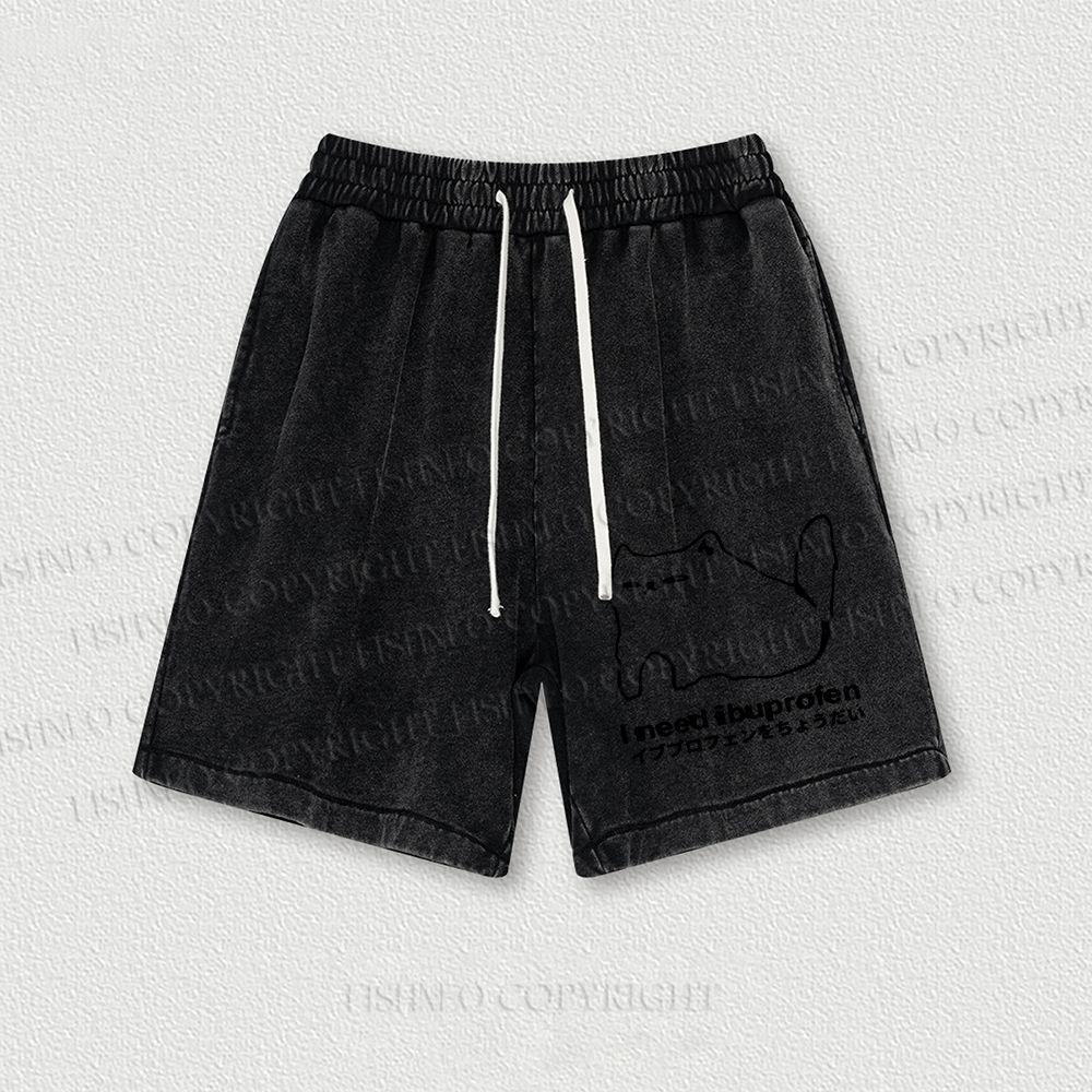 I need ibuprofen Cat Vintage Washed Vintage Shorts