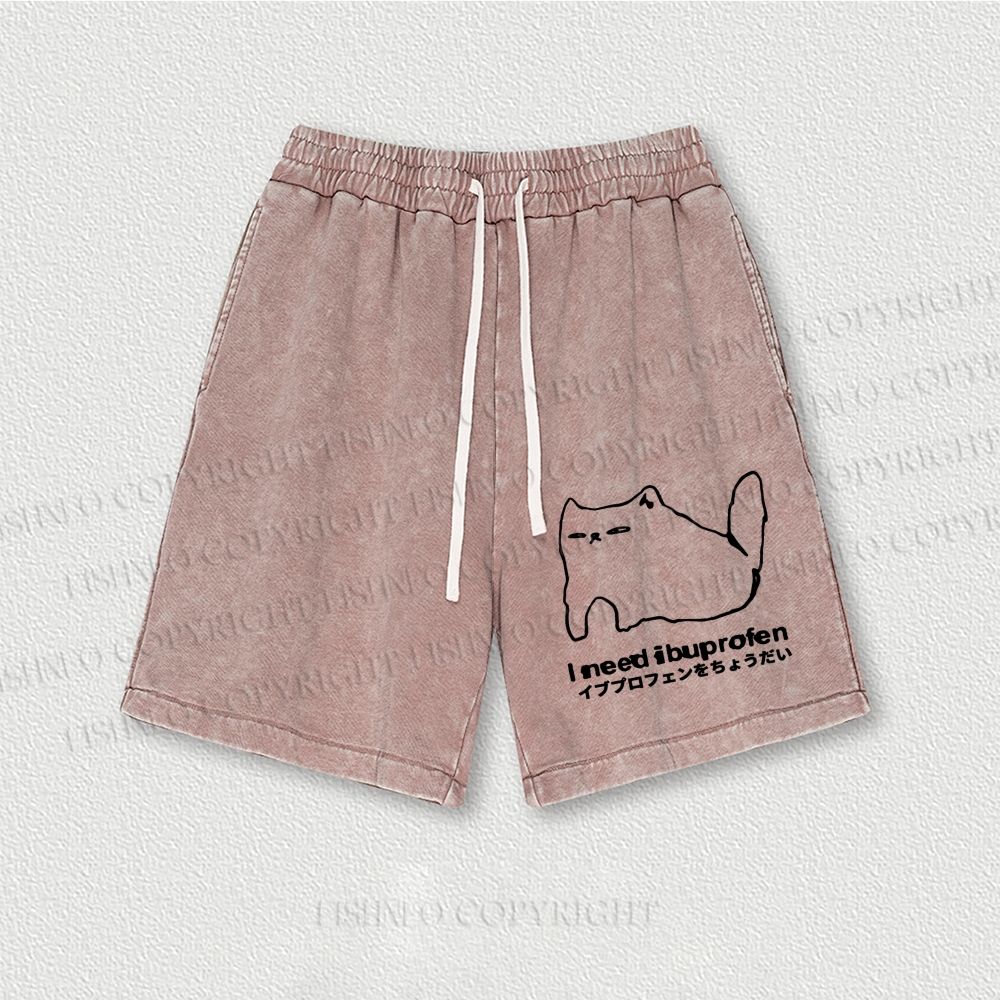 I need ibuprofen Cat Vintage Washed Vintage Shorts