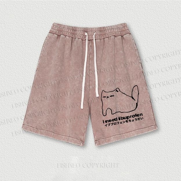 I need ibuprofen Cat Vintage Washed Vintage Shorts