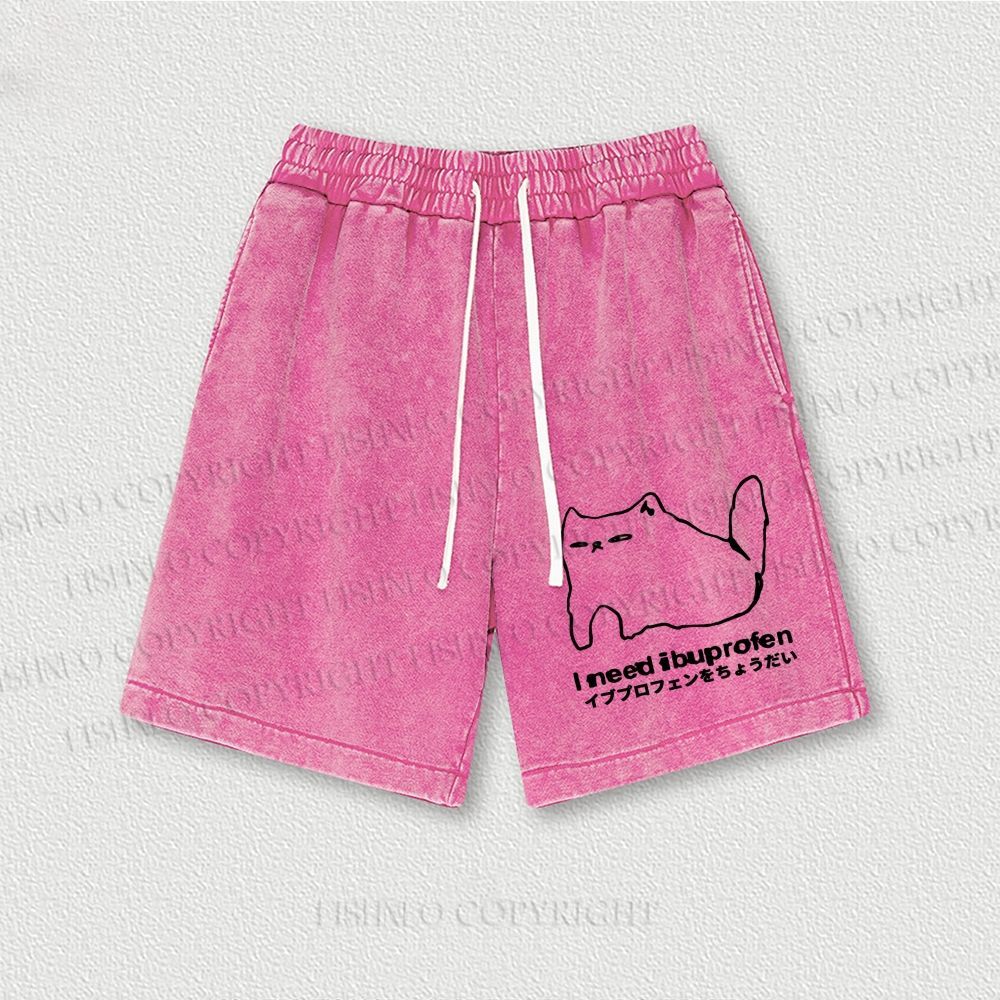 I need ibuprofen Cat Vintage Washed Vintage Shorts
