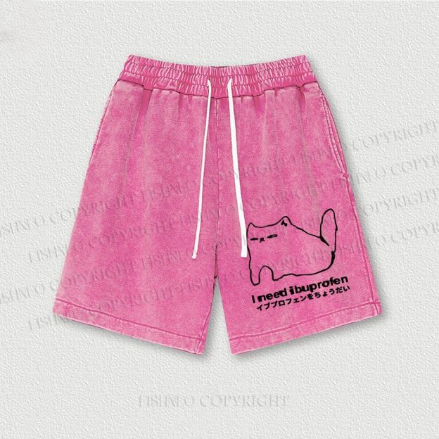 I need ibuprofen Cat Vintage Washed Vintage Shorts