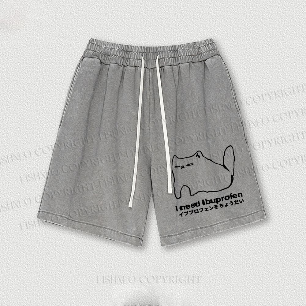 I need ibuprofen Cat Vintage Washed Vintage Shorts