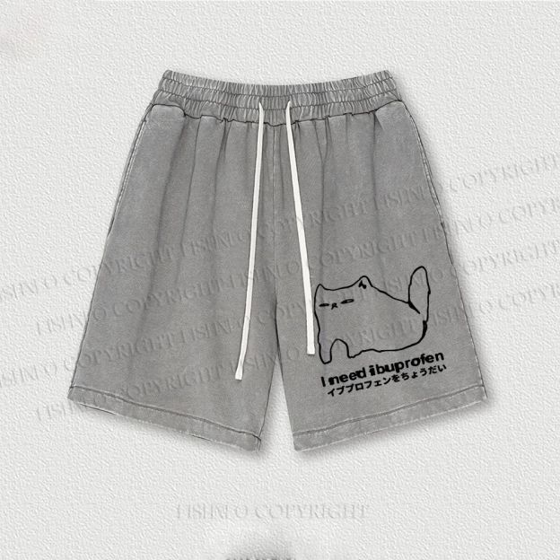 I need ibuprofen Cat Vintage Washed Vintage Shorts