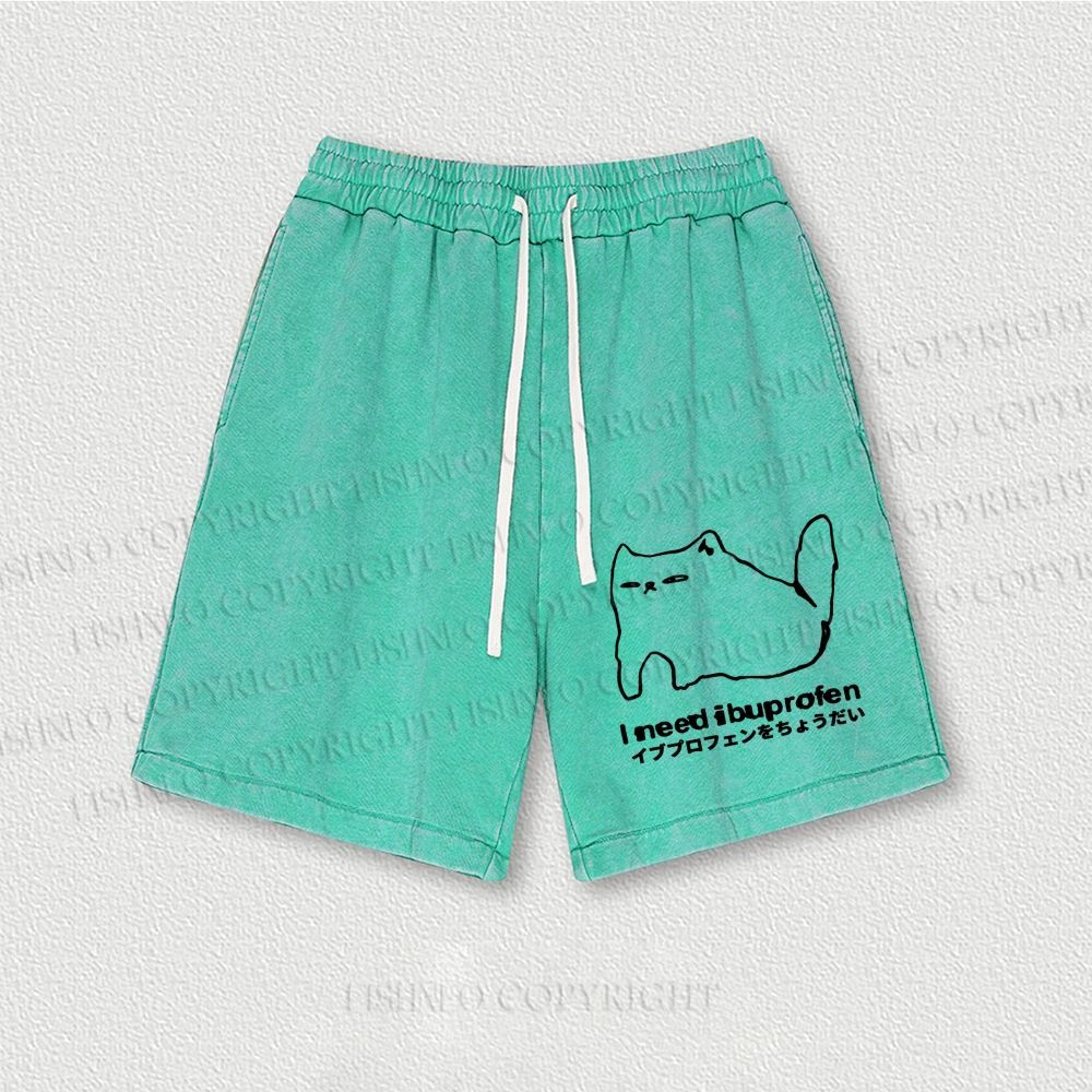 I need ibuprofen Cat Vintage Washed Vintage Shorts
