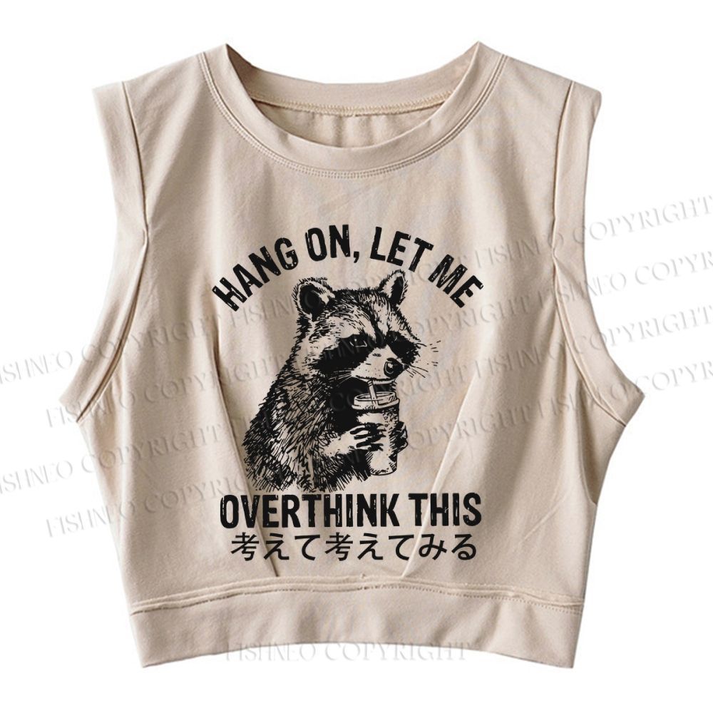 Tokyocanvas Overthink Raccoon Sleeveless Crop Top