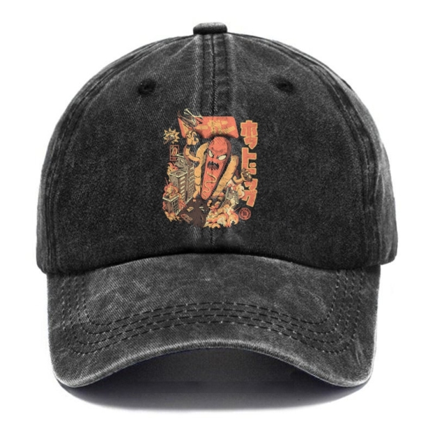  Great Hot Dog Kaiju Japanese Washed Cap