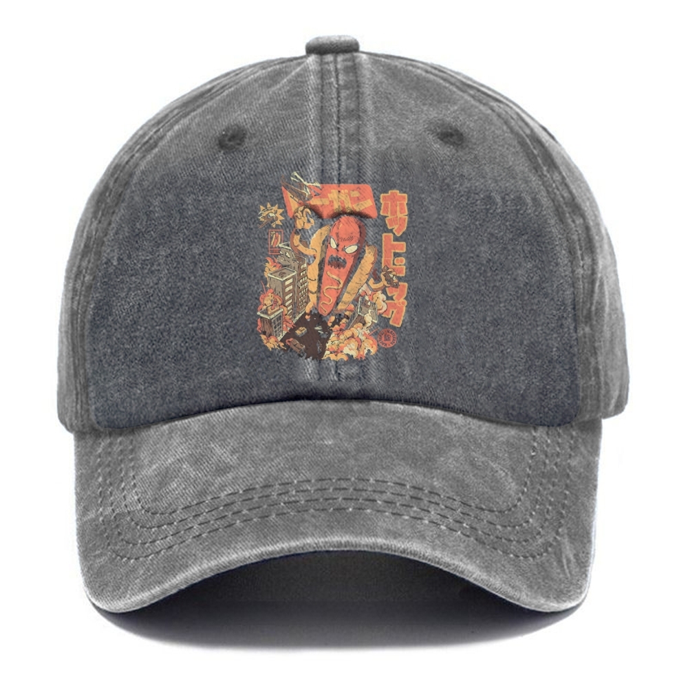  Great Hot Dog Kaiju Japanese Washed Cap