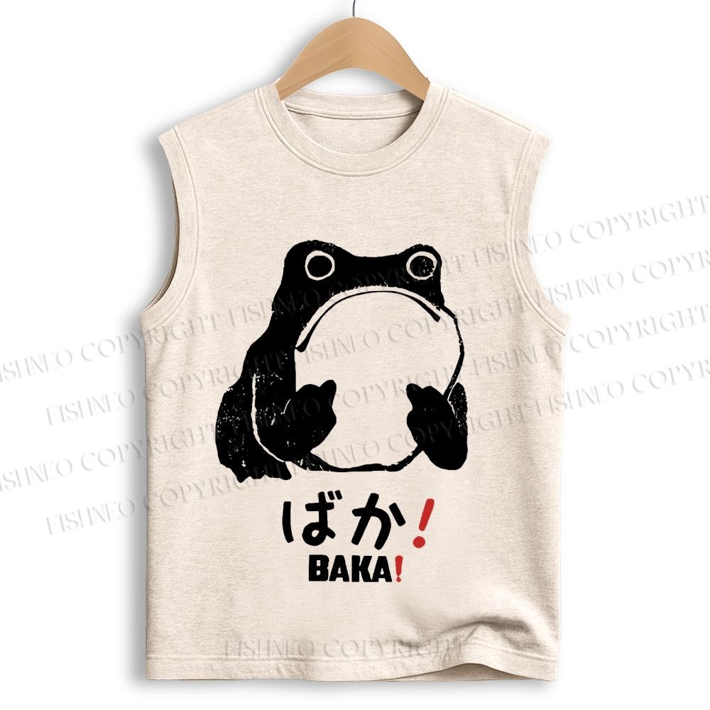 Unisex Stupid Frog Vintage Printed Cotton Tank Top