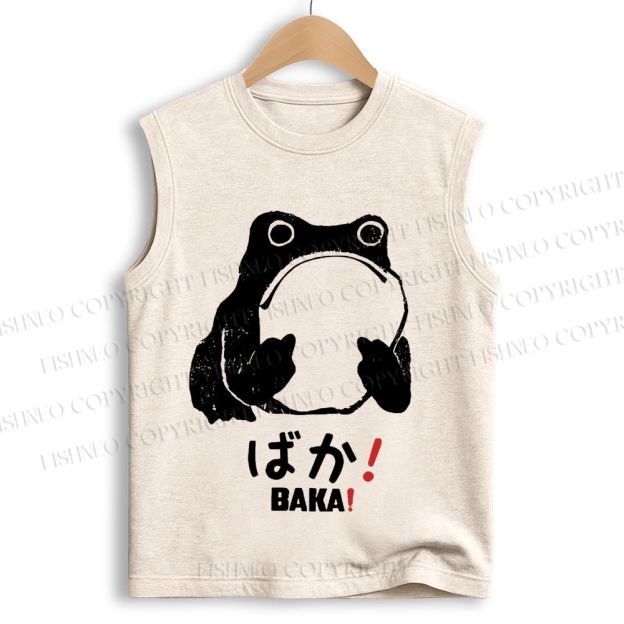 Unisex Stupid Frog Vintage Printed Cotton Tank Top