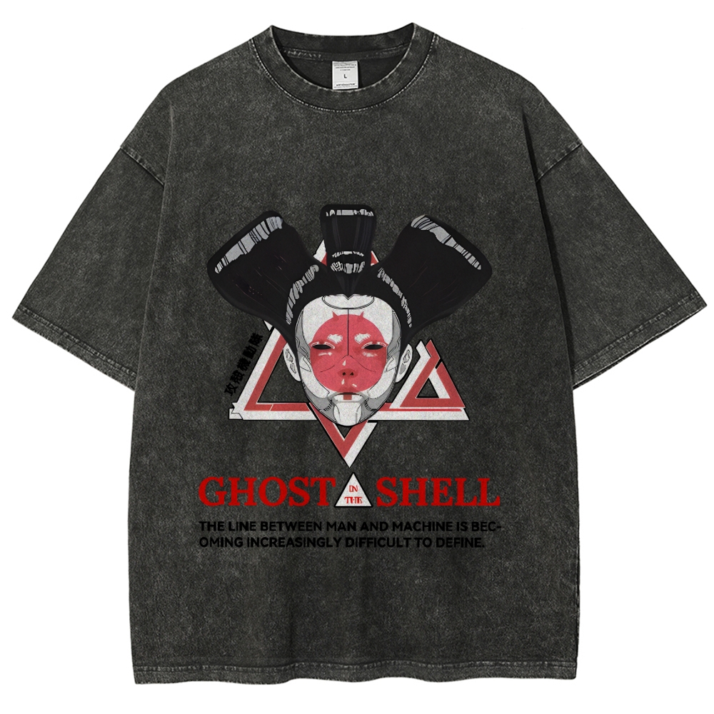 Ghost in the Shell Geisha Vintage Wash Japanese Design T-Shirt