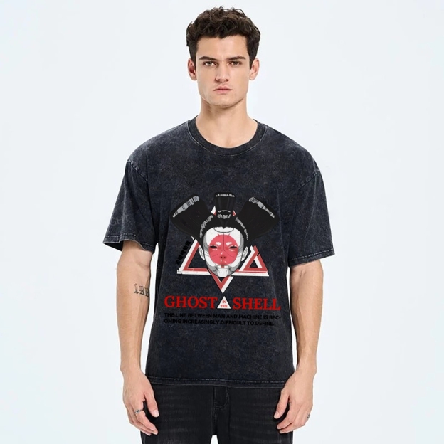 Ghost in the Shell Geisha Vintage Wash Japanese Design T-Shirt