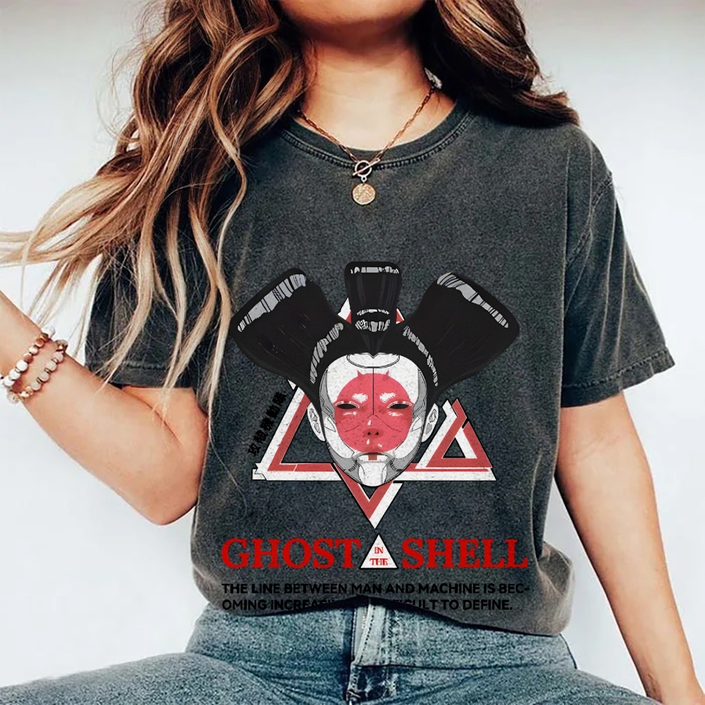 Ghost in the Shell Geisha Vintage Wash Japanese Design T-Shirt