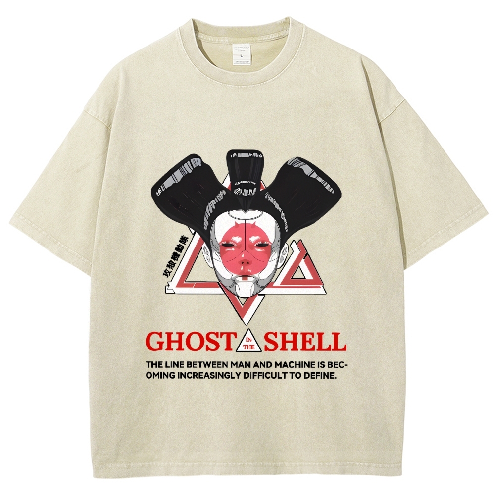Ghost in the Shell Geisha Vintage Wash Japanese Design T-Shirt