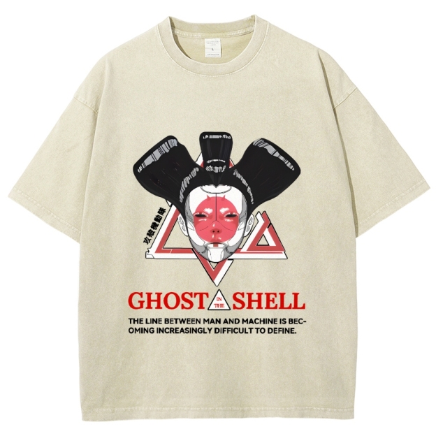 Ghost in the Shell Geisha Vintage Wash Japanese Design T-Shirt