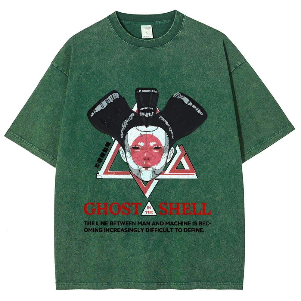 Ghost in the Shell Geisha Vintage Wash Japanese Design T-Shirt