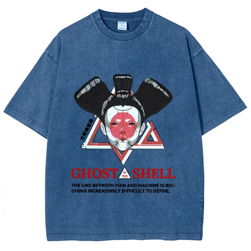 Ghost in the Shell Geisha Vintage Wash Japanese Design T-Shirt