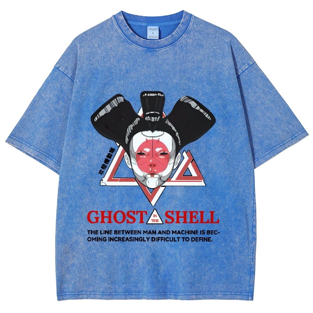 Ghost in the Shell Geisha Vintage Wash Japanese Design T-Shirt