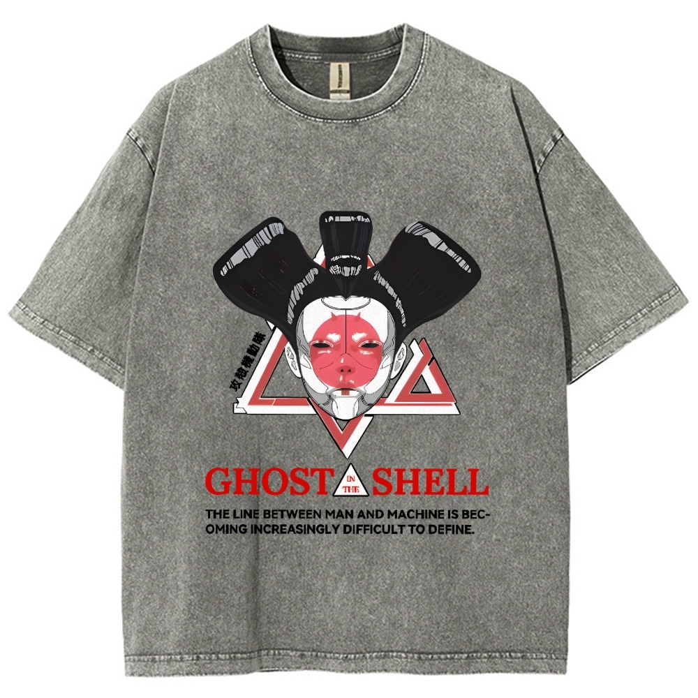 Ghost in the Shell Geisha Vintage Wash Japanese Design T-Shirt