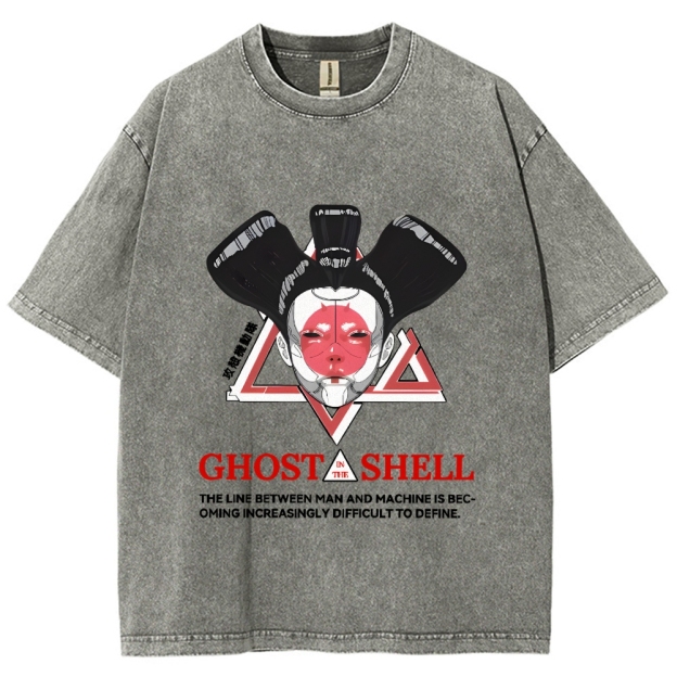 Ghost in the Shell Geisha Vintage Wash Japanese Design T-Shirt
