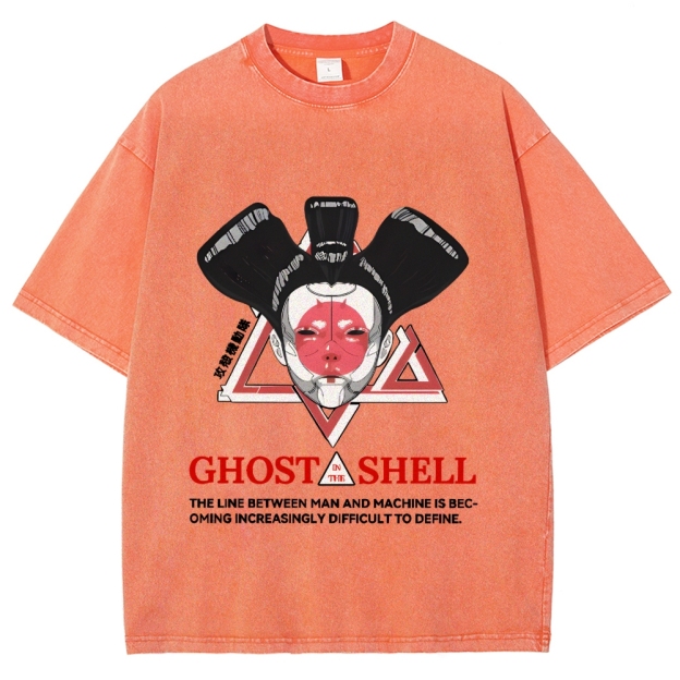 Ghost in the Shell Geisha Vintage Wash Japanese Design T-Shirt