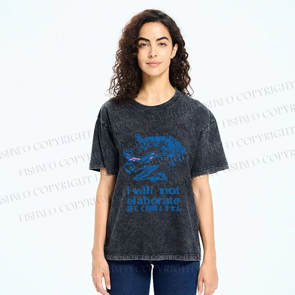 Unisex Japanese Opossum Will Not Elaborate Printed Washed Tee