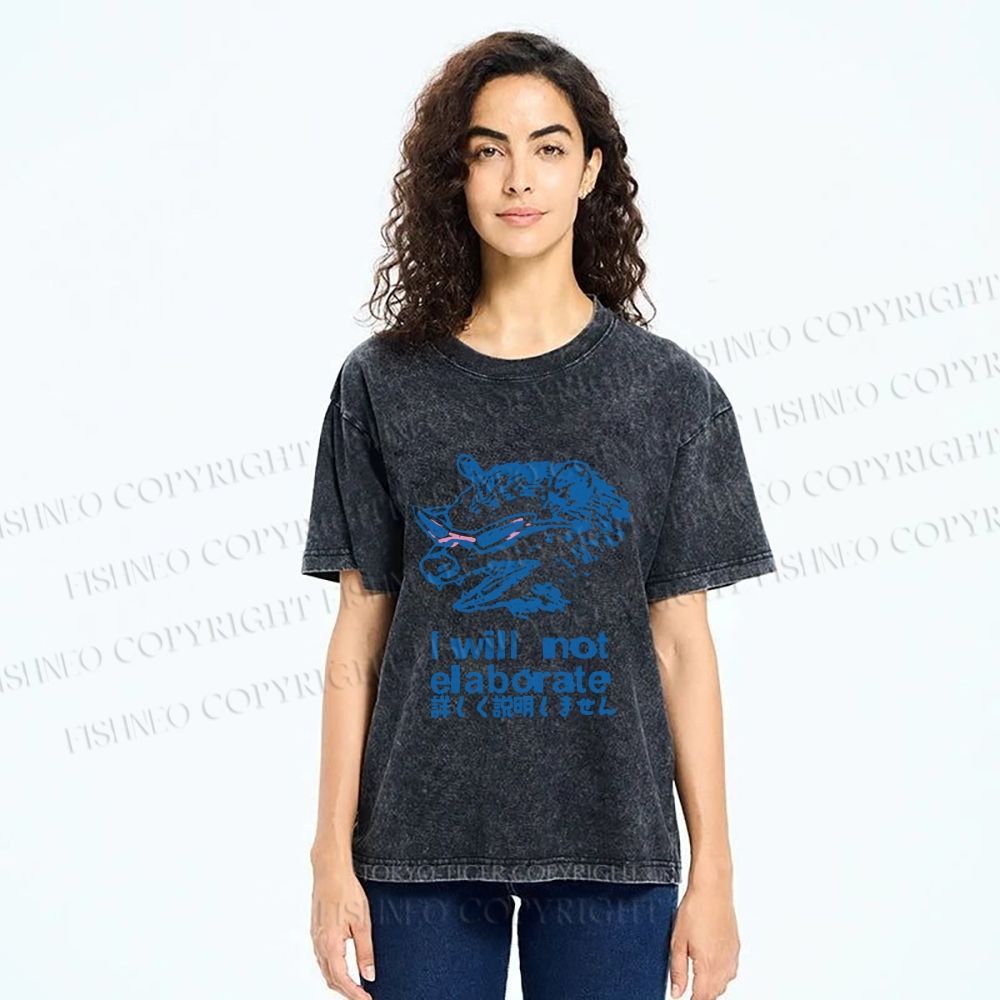 Unisex Japanese Opossum Will Not Elaborate Printed Washed Tee