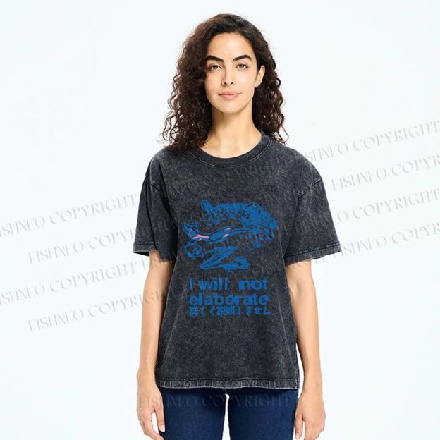 Unisex Japanese Opossum Will Not Elaborate Printed Washed Tee