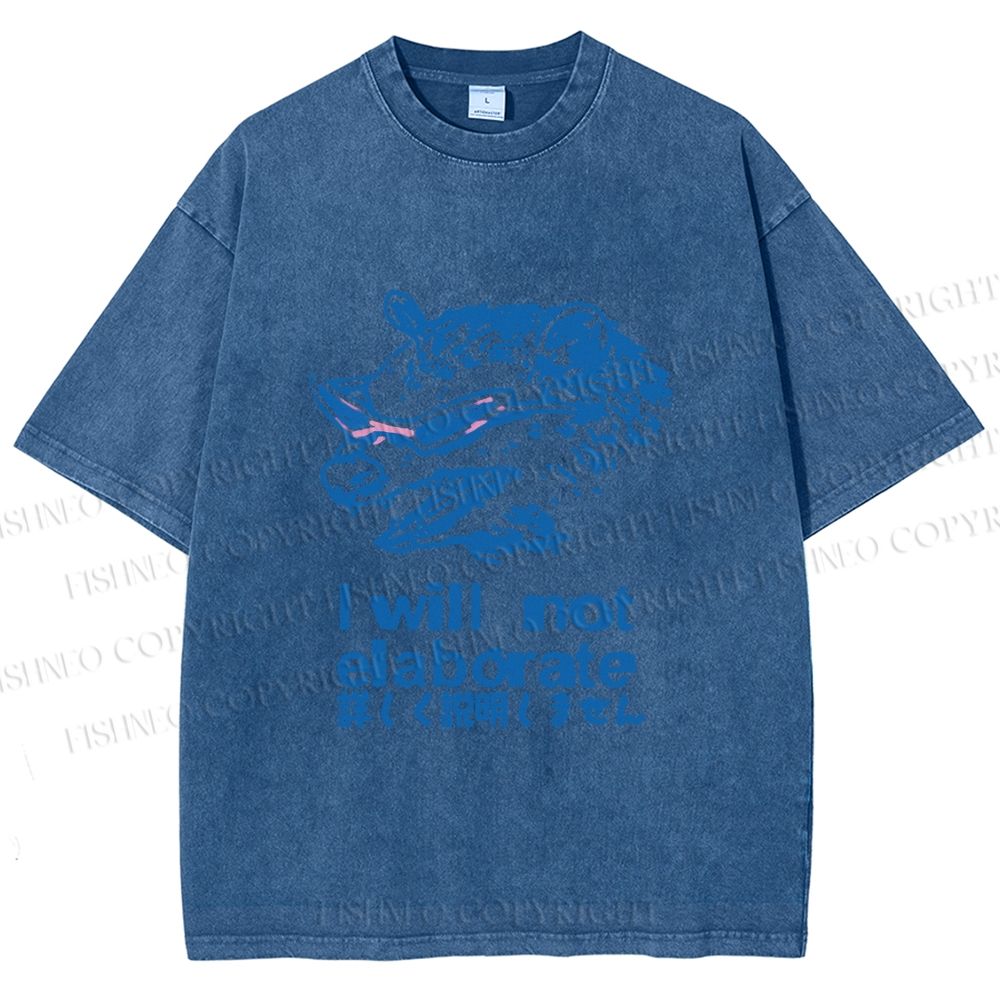 Unisex Japanese Opossum Will Not Elaborate Printed Washed Tee