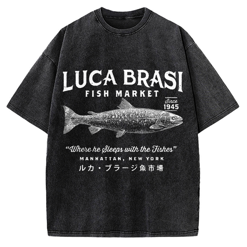 Funny Fish Market Vintage Washed T-shirt