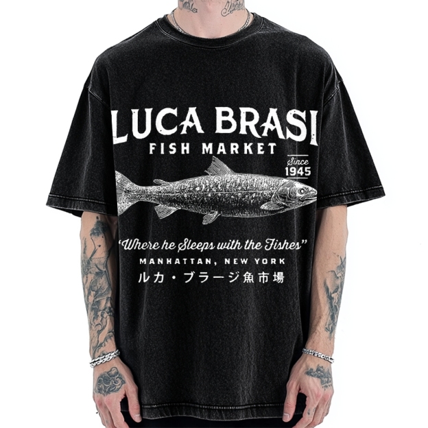 Funny Fish Market Vintage Washed T-shirt