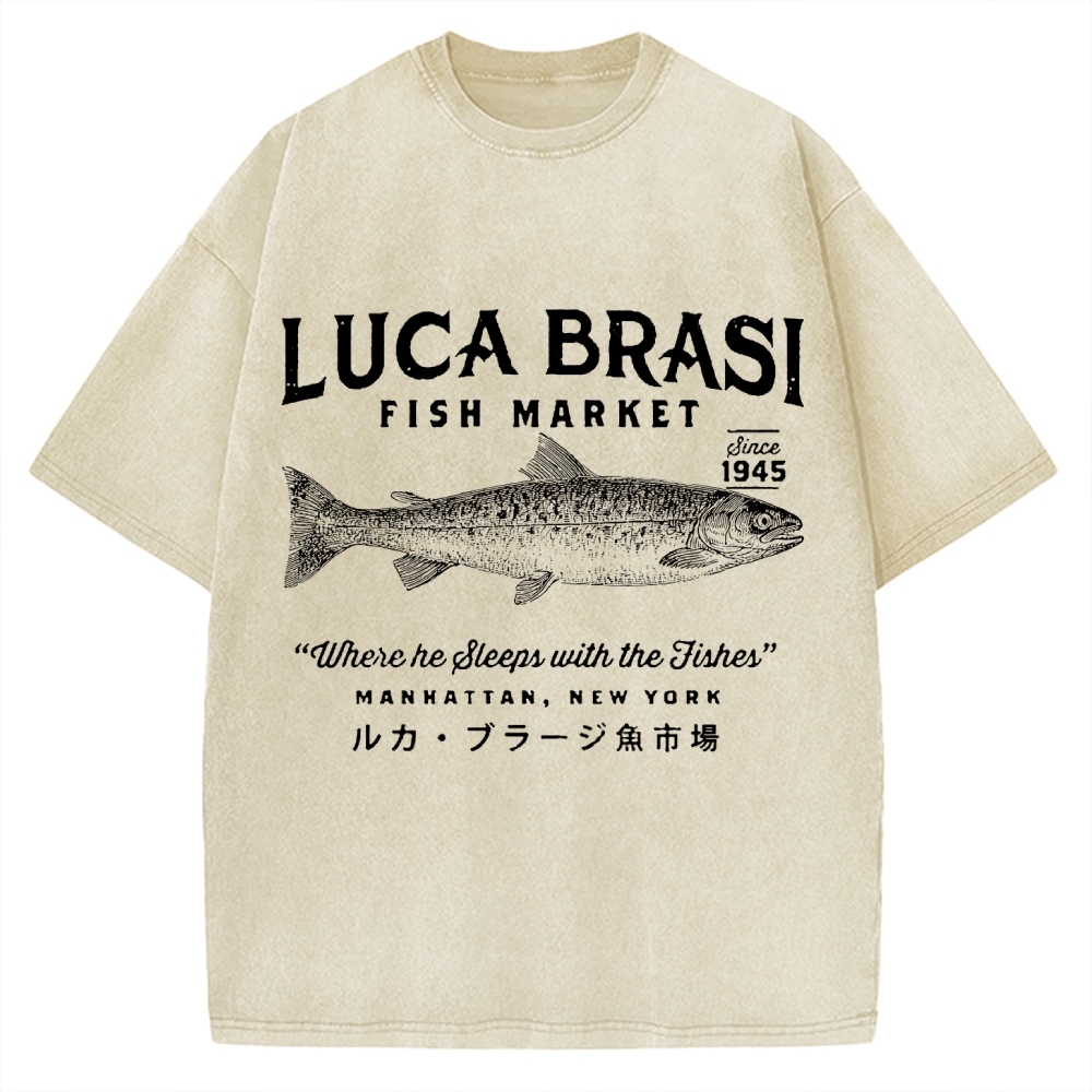 Funny Fish Market Vintage Washed T-shirt