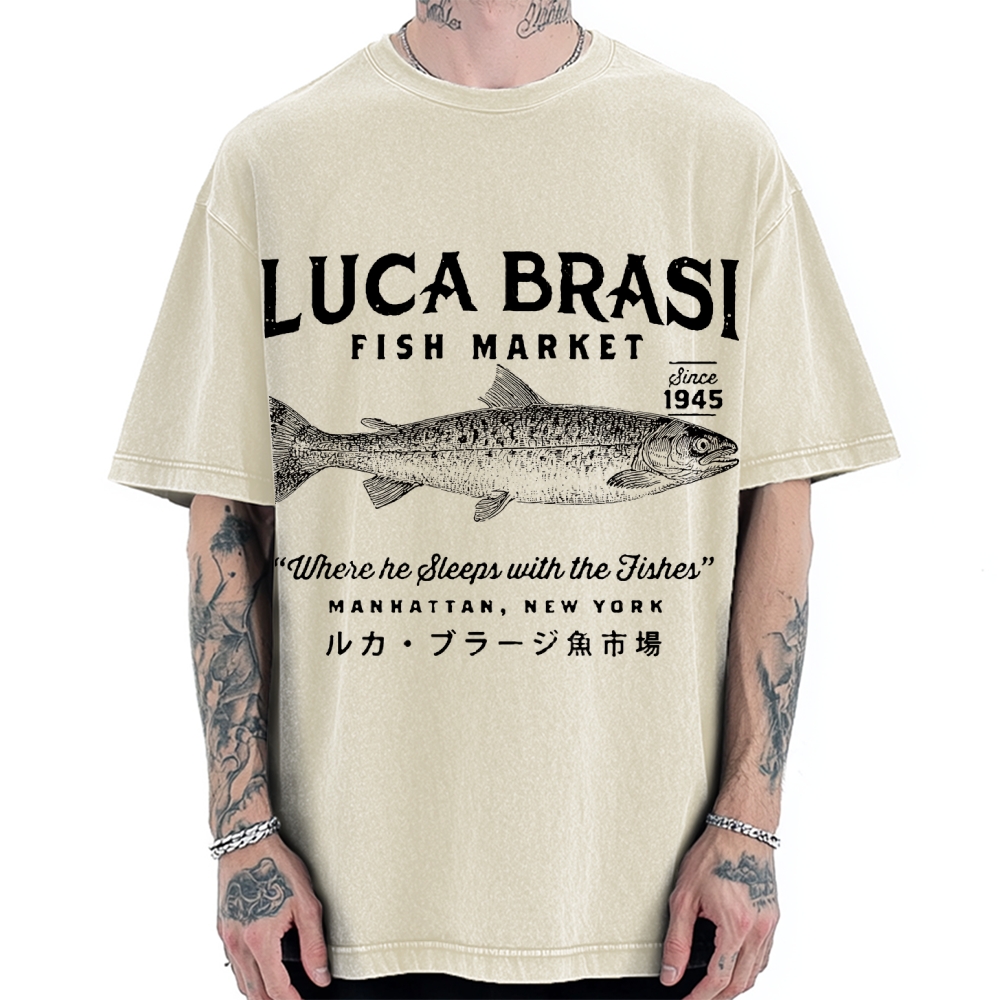 Funny Fish Market Vintage Washed T-shirt