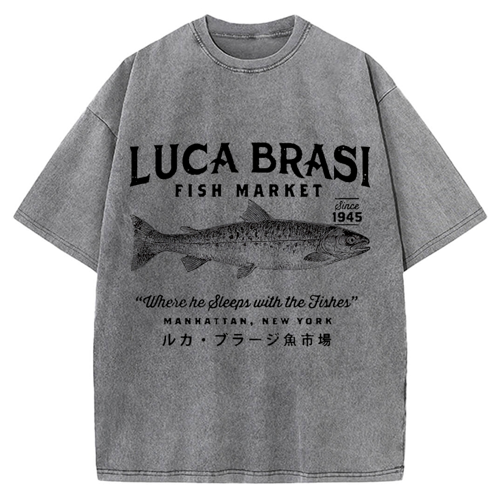 Funny Fish Market Vintage Washed T-shirt