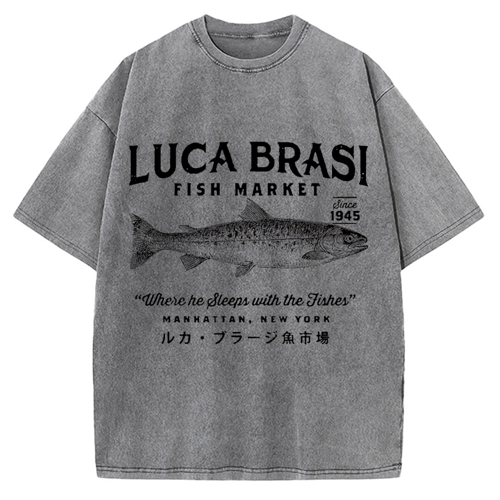 Funny Fish Market Vintage Washed T-shirt