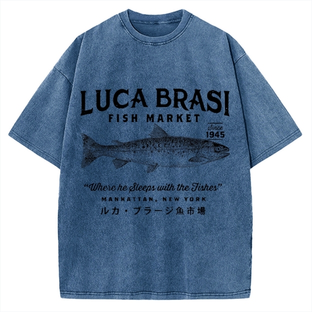 Funny Fish Market Vintage Washed T-shirt