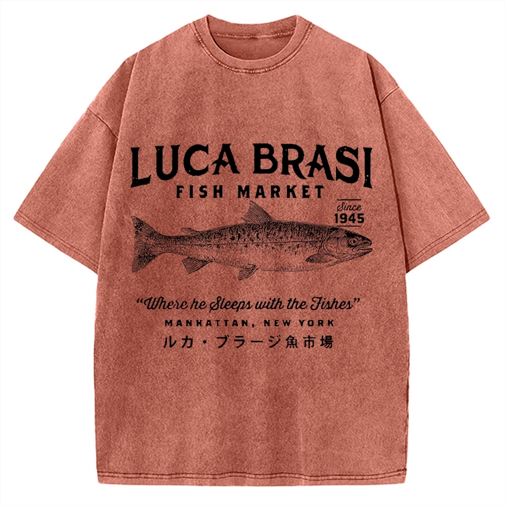 Funny Fish Market Vintage Washed T-shirt