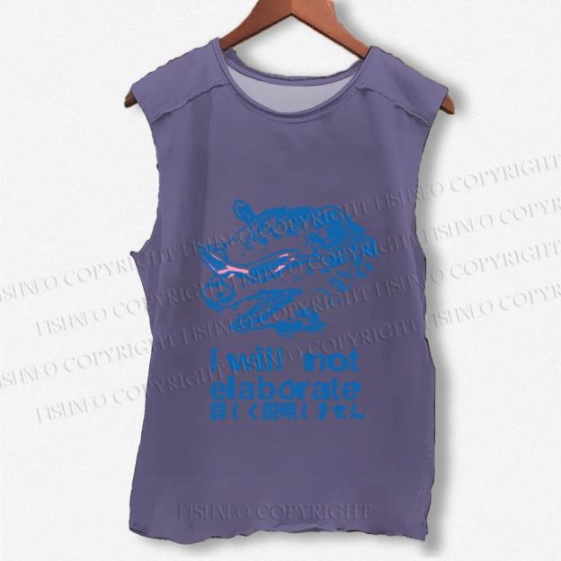 Unisex Japanese Raccoon Will Not Elaborate Printed Washed Tank Top