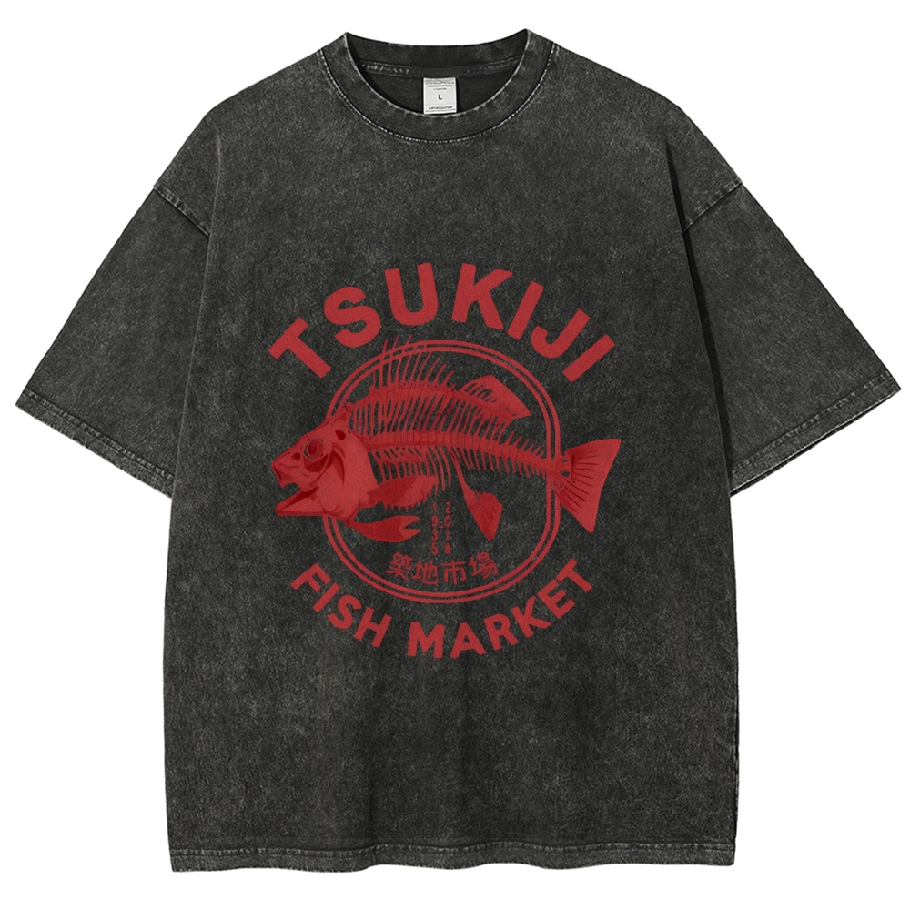 Tsukiji Fish Market Vintage Washed T-shirt