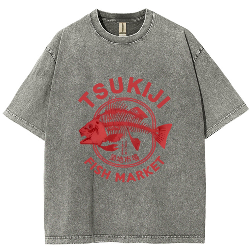Tsukiji Fish Market Vintage Washed T-shirt