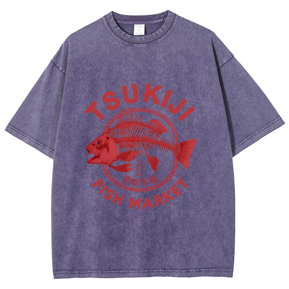 Tsukiji Fish Market Vintage Washed T-shirt